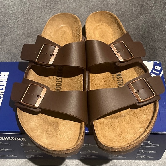 Birkenstock Women’s Arizona Sandals Birko-Flor Dark Brown Size 10US 41EU - Picture 4 of 16